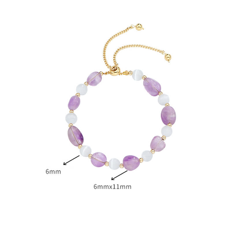 Bracelet de conscience spirituelle en améthyste avec cristal rose et quartz