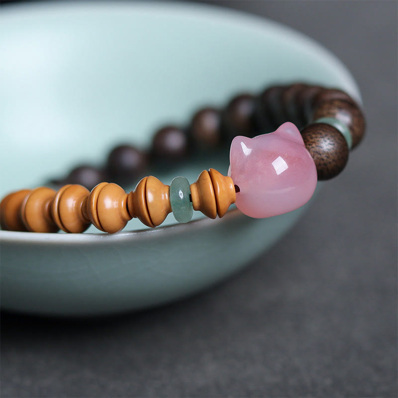 Bracelet d'équilibre pour chat en agate bois d'agar de 6 mm