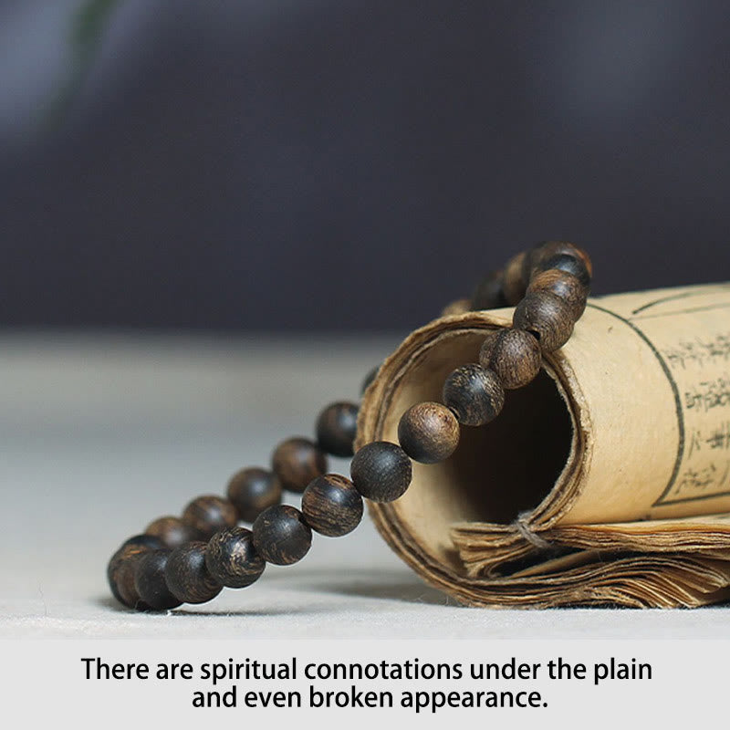 Bracelet en bois d'agar 6 mm pour la méditation et l'équilibre