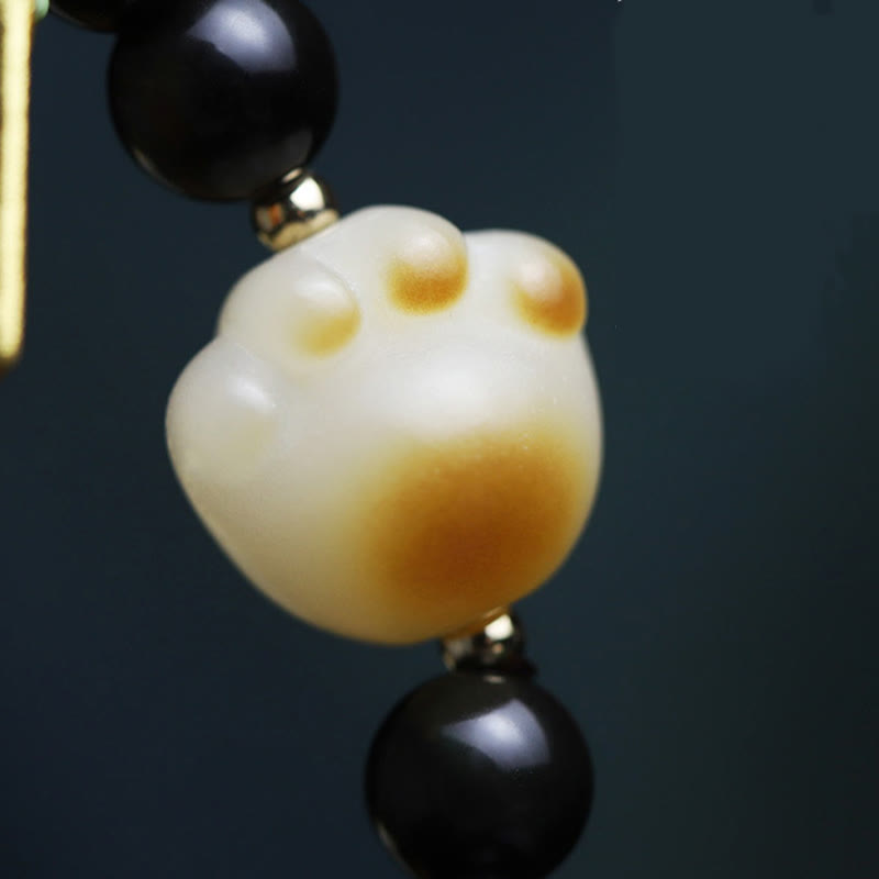 Bracelet porte-bonheur en obsidienne noire de 6 mm