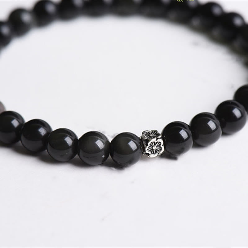 Bracelet de purification en obsidienne noire de 6 mm