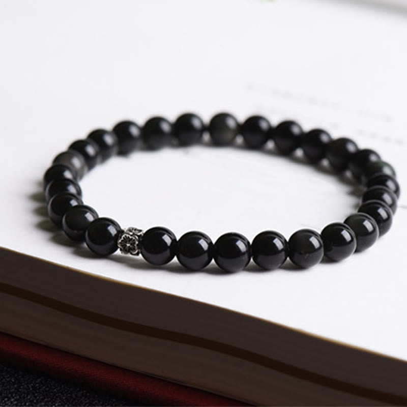 Bracelet de purification en obsidienne noire de 6 mm