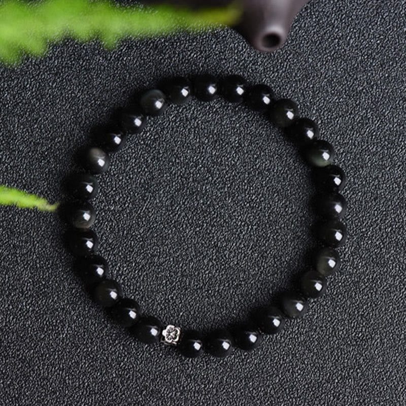Bracelet de purification en obsidienne noire de 6 mm