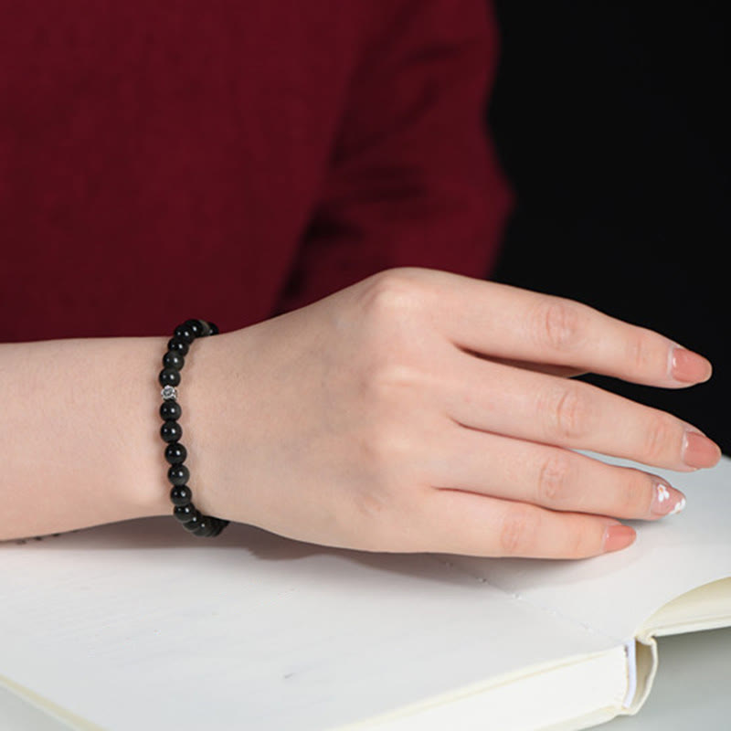 Bracelet de purification en obsidienne noire de 6 mm