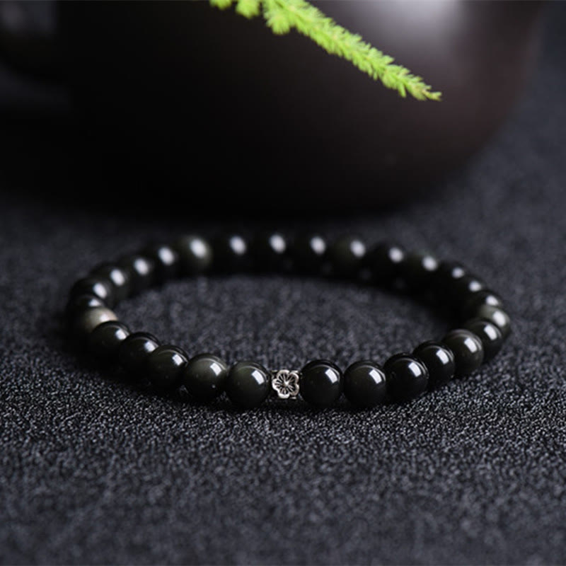 Bracelet de purification en obsidienne noire de 6 mm