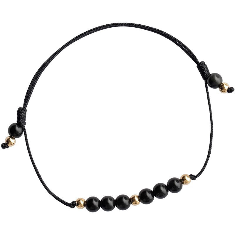 Bracelet de réussite en obsidienne noire de 6 mm pour la résilience et la concentration