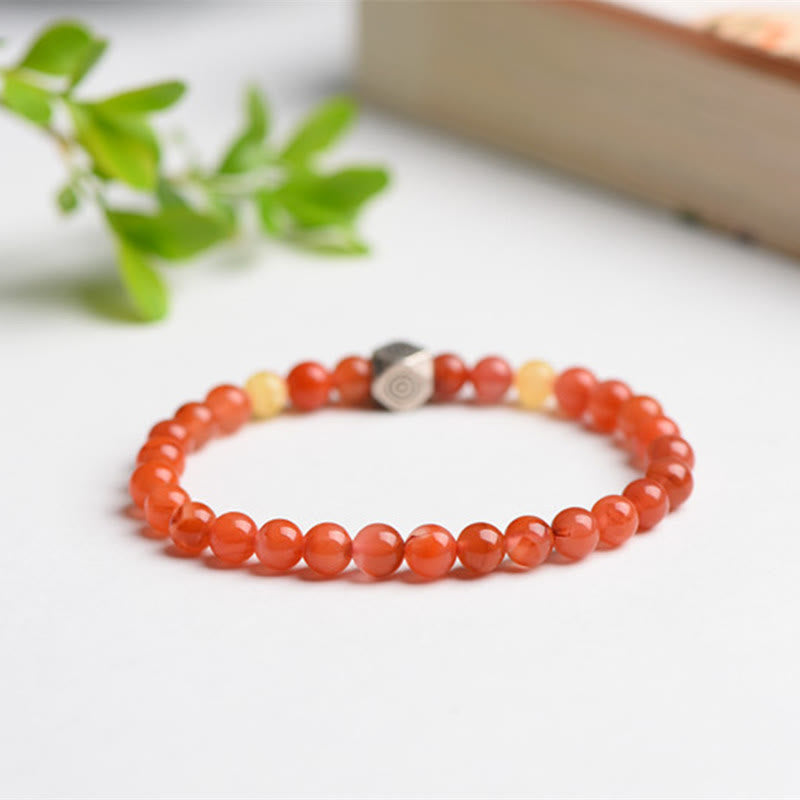 Bracelet d'acceptation de soi du zodiaque chinois de 6 mm avec agate rouge