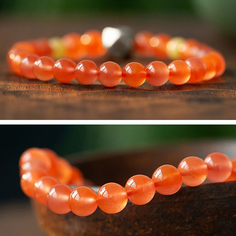 Bracelet d'acceptation de soi du zodiaque chinois de 6 mm avec agate rouge
