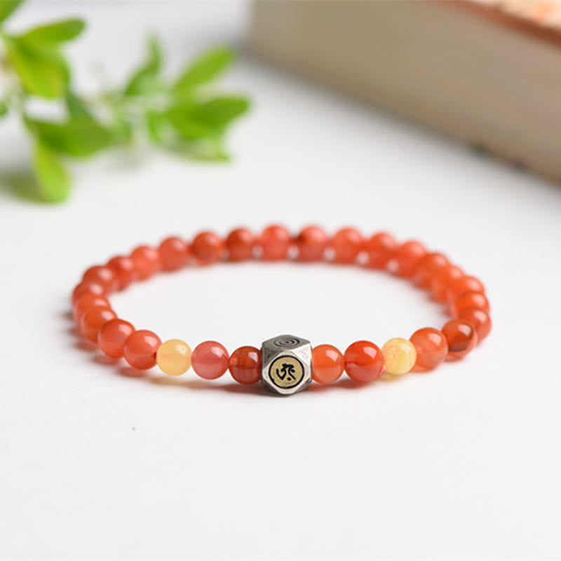 Bracelet d'acceptation de soi du zodiaque chinois de 6 mm avec agate rouge