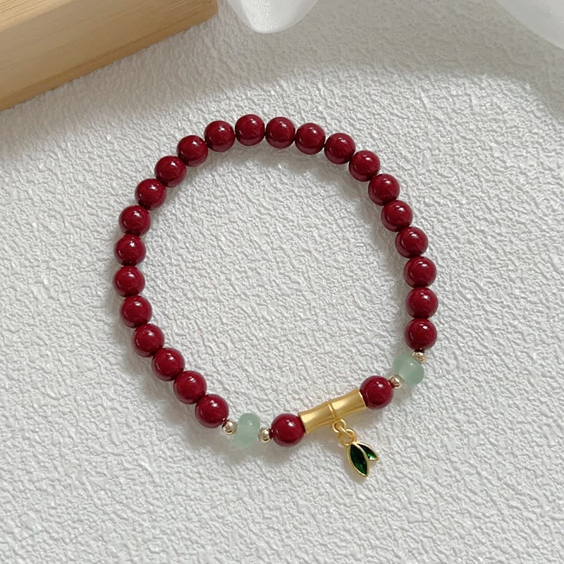 Bracelet de concentration en bambou cinabre 6 mm