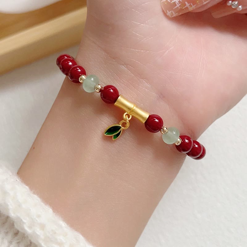 Bracelet de concentration en bambou cinabre 6 mm