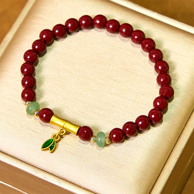 Bracelet de concentration en bambou cinabre 6 mm