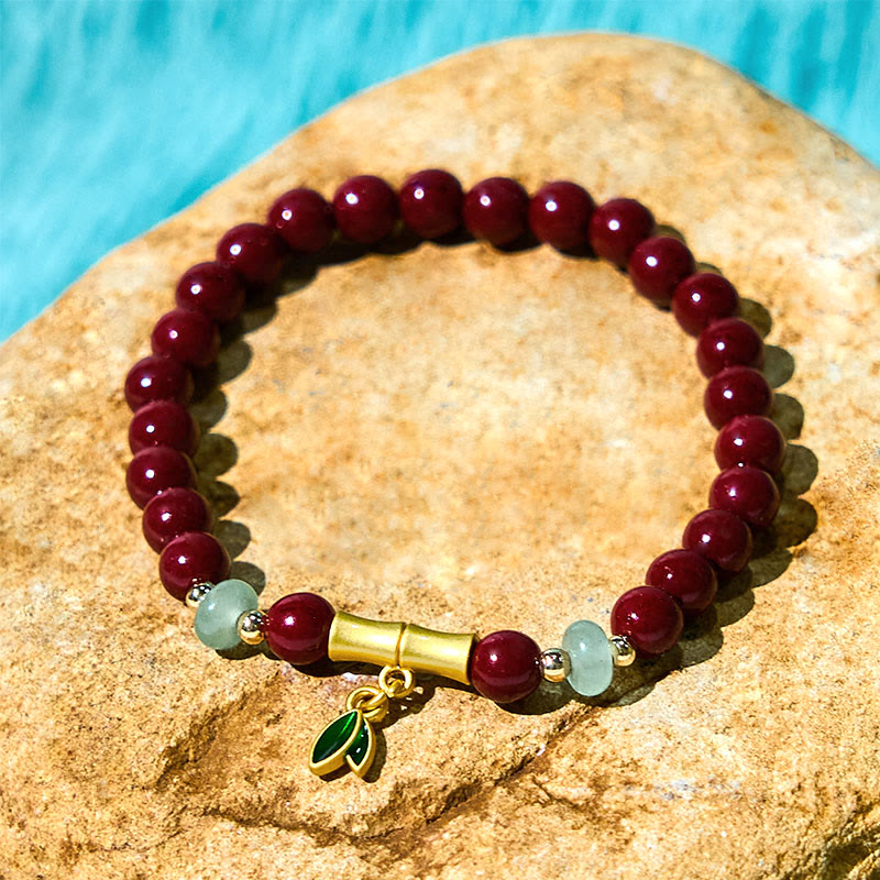 Bracelet de concentration en bambou cinabre 6 mm
