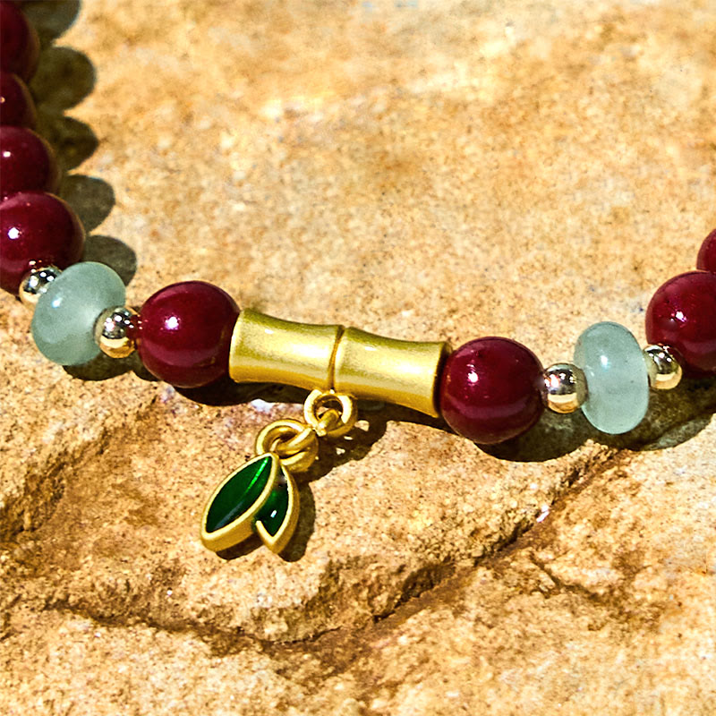 Bracelet de concentration en bambou cinabre 6 mm