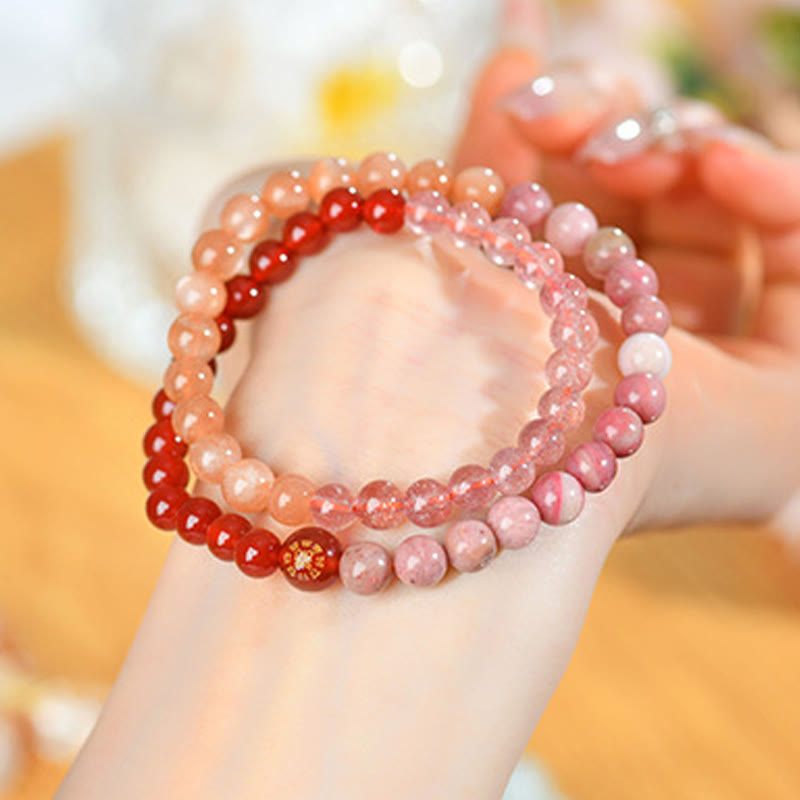 Bracelet porte-bonheur en agate blanche des cinq éléments (6 mm) pour l'équilibre spirituel