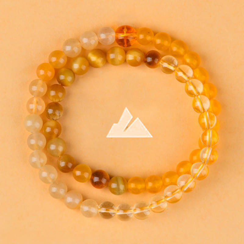 Bracelet porte-bonheur en agate blanche des cinq éléments (6 mm) pour l'équilibre spirituel