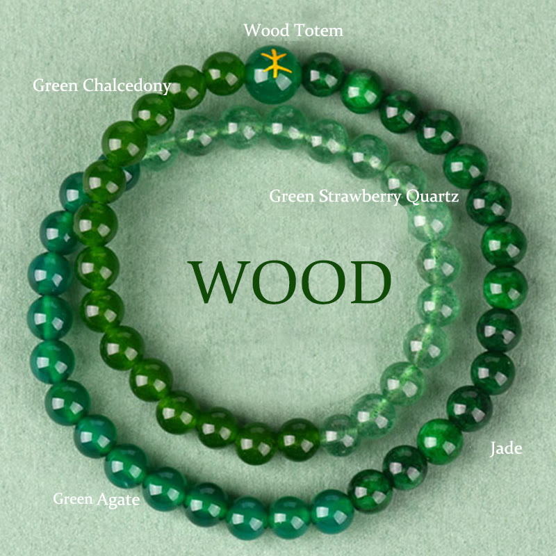 Bracelet porte-bonheur en agate blanche des cinq éléments (6 mm) pour l'équilibre spirituel