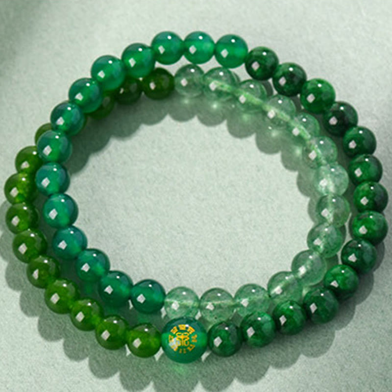 Bracelet porte-bonheur en agate blanche des cinq éléments (6 mm) pour l'équilibre spirituel