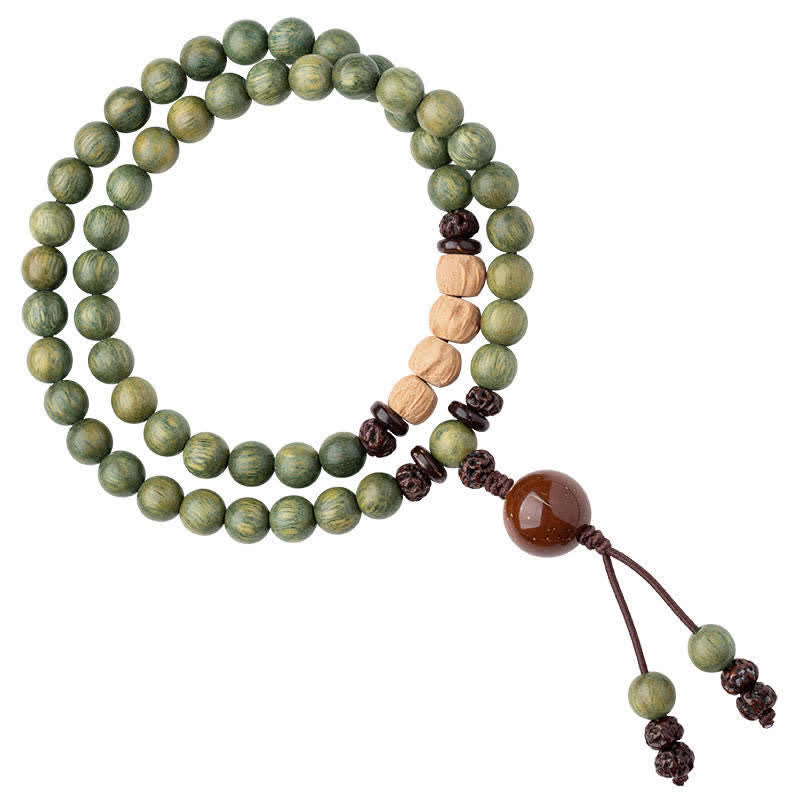 Bracelet de paix positive en bois de santal vert 6 mm