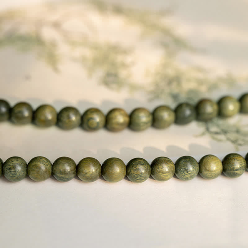 Bracelet de paix positive en bois de santal vert 6 mm