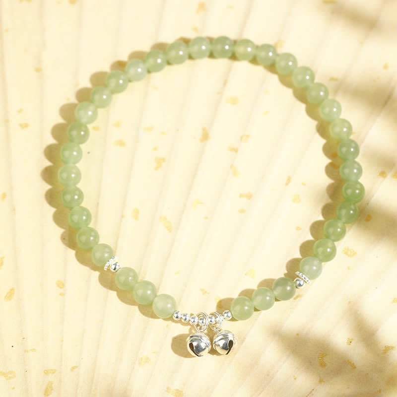 Bracelet de cheville en jade Hetian de 6 mm, breloque de prospérité pour la croissance spirituelle