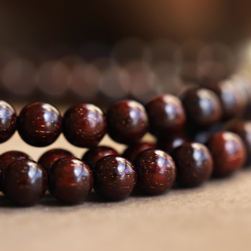 Bracelet en jade de 6 mm avec breloque en bois de santal et étoile dorée pour la protection