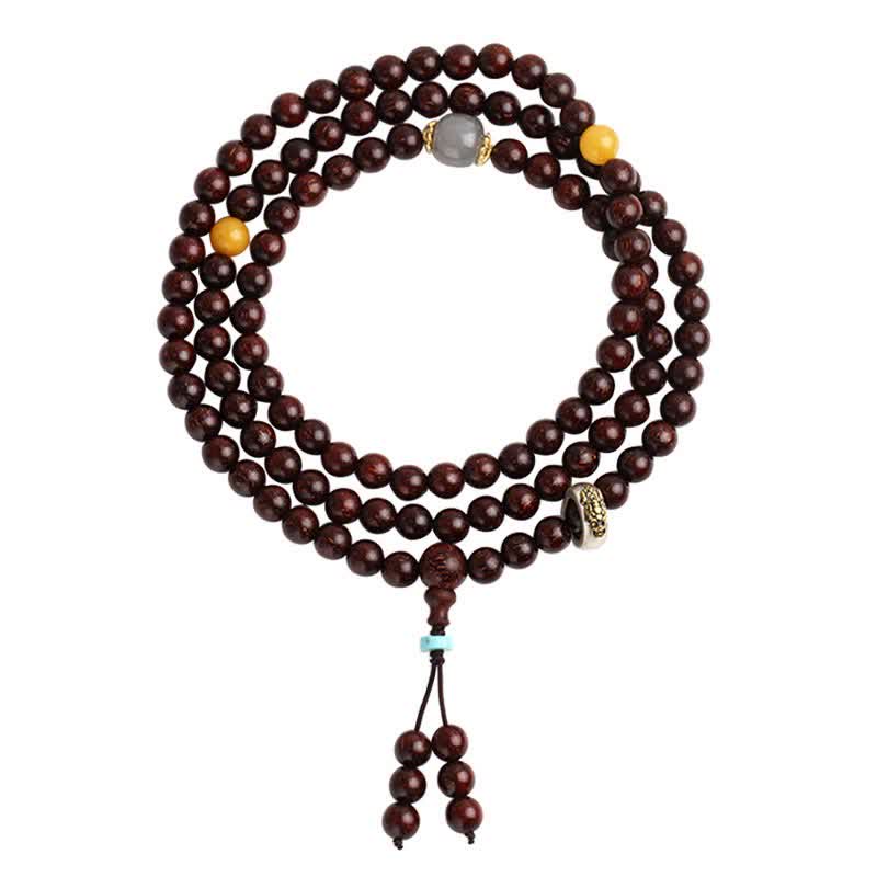 Bracelet en jade de 6 mm avec breloque en bois de santal et étoile dorée pour la protection