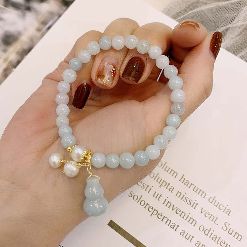 Bracelet de prospérité et de chance en perles de jade de 6 mm