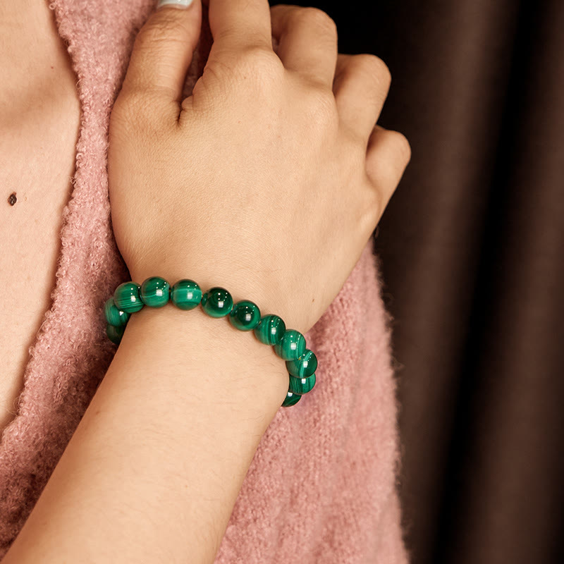 Bracelet de protection en malachite de 6 mm pour le calme et l'anxiété