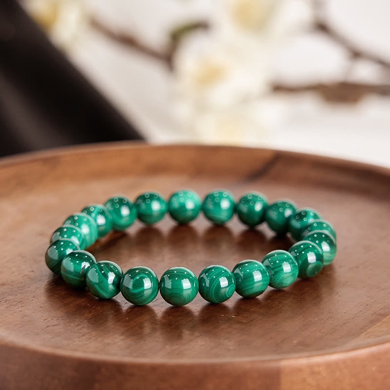 Bracelet de protection en malachite de 6 mm pour le calme et l'anxiété