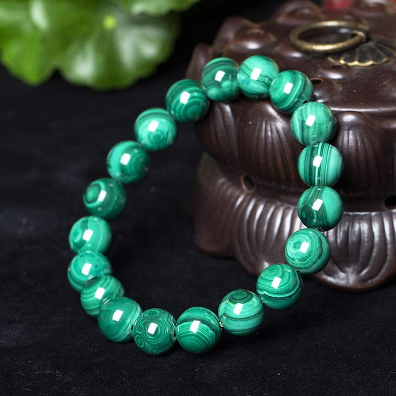 Bracelet de protection en malachite de 6 mm pour le calme et l'anxiété