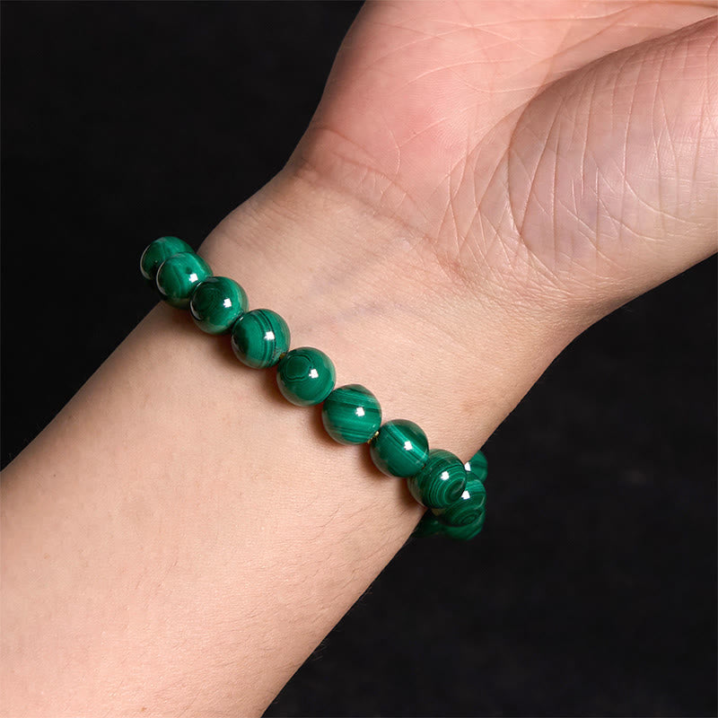Bracelet de protection en malachite de 6 mm pour le calme et l'anxiété