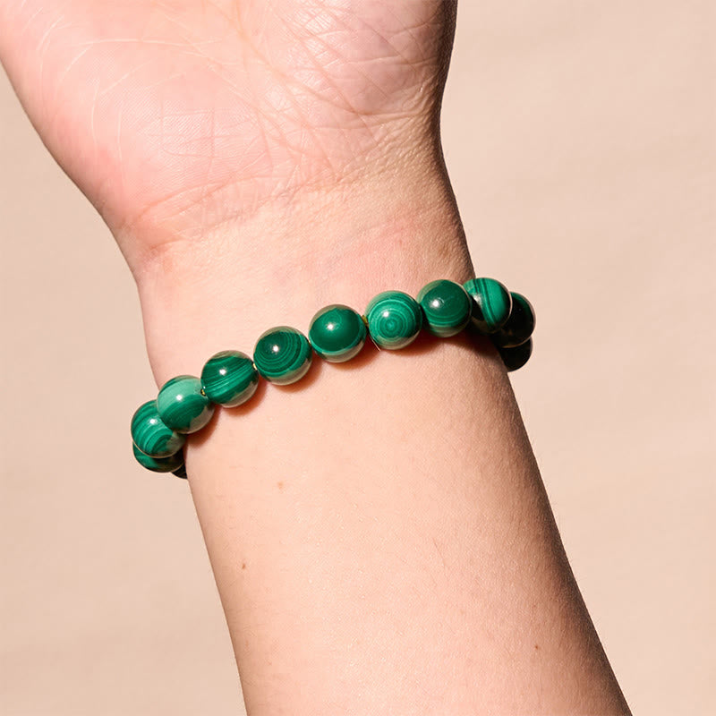 Bracelet de protection en malachite de 6 mm pour le calme et l'anxiété