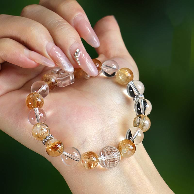 Bracelet de protection en perles de citrine naturelle de 6 mm
