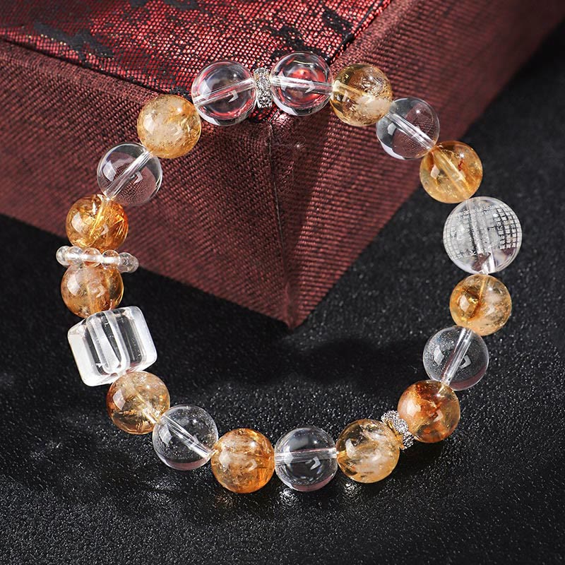 Bracelet de protection en perles de citrine naturelle de 6 mm
