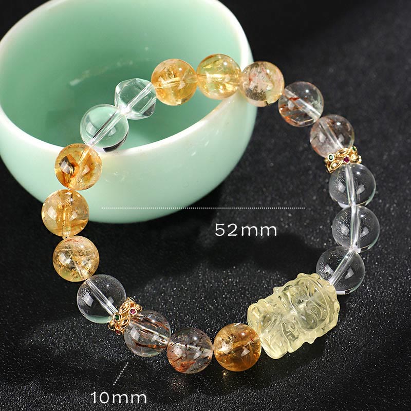 Bracelet de protection en perles de citrine naturelle de 6 mm