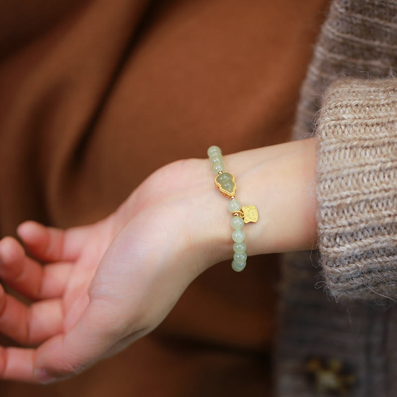 Bracelet porte-bonheur en jade naturel Hetian de 6 mm