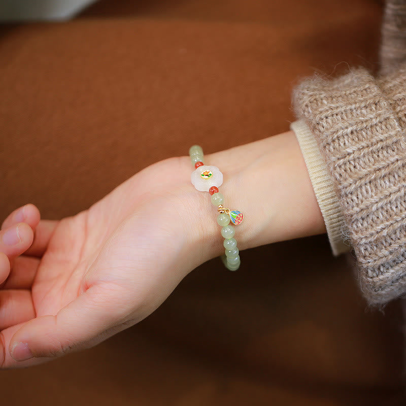 Bracelet porte-bonheur en jade naturel Hetian de 6 mm