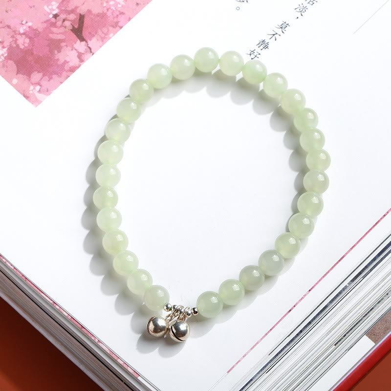 Bracelet porte-bonheur en jade naturel Hetian de 6 mm