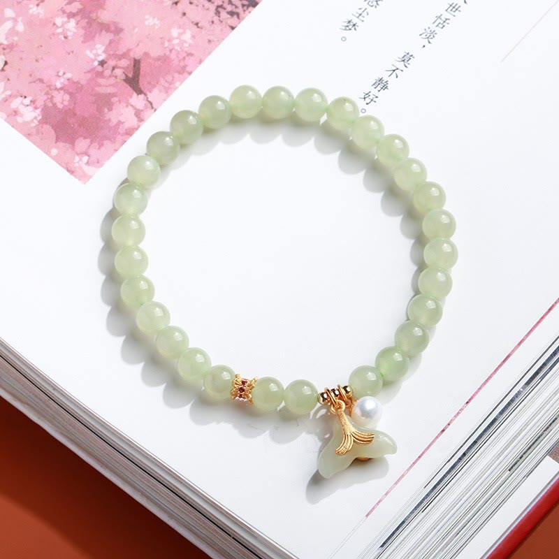 Bracelet porte-bonheur en jade naturel Hetian de 6 mm