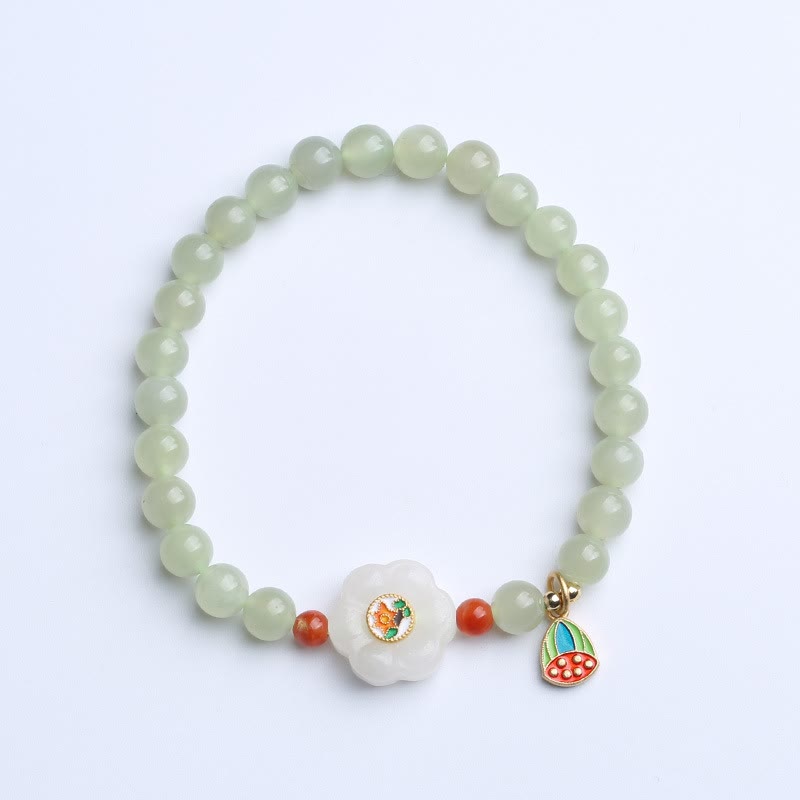 Bracelet porte-bonheur en jade naturel Hetian de 6 mm