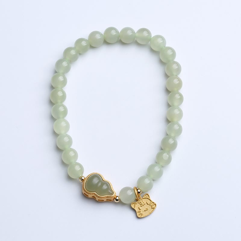 Bracelet porte-bonheur en jade naturel Hetian de 6 mm