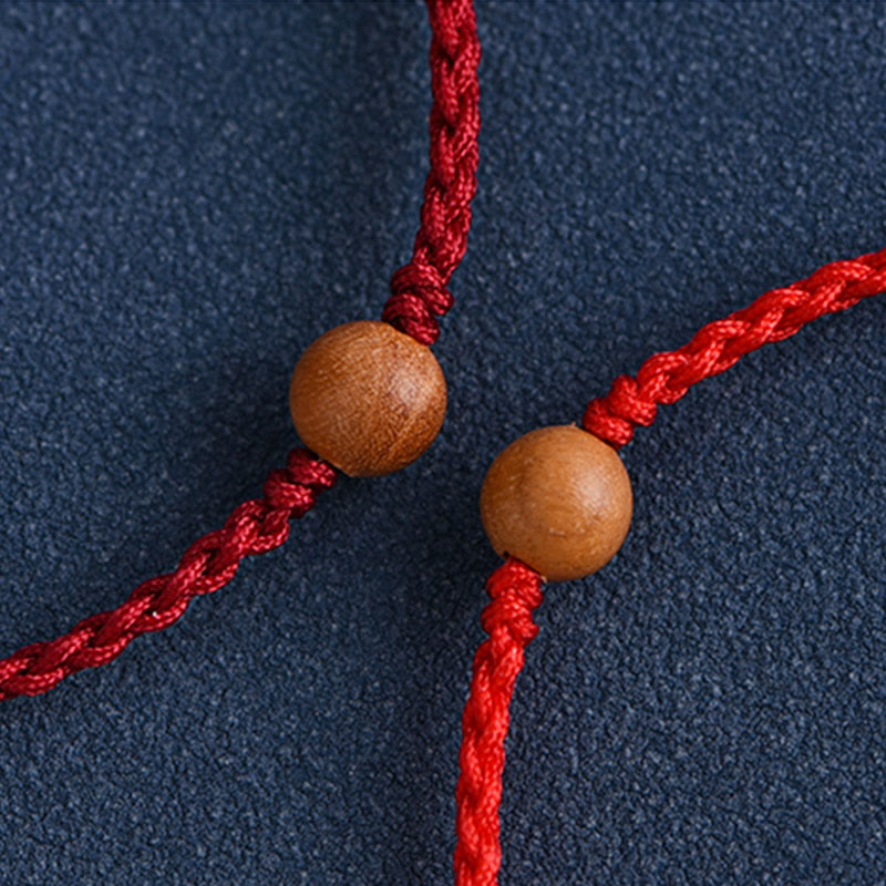 Bracelet de protection en bois de pêcher rouge de 6 mm