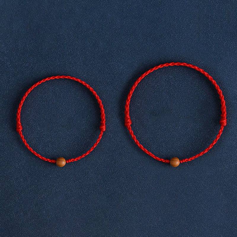 Bracelet de protection en bois de pêcher rouge de 6 mm