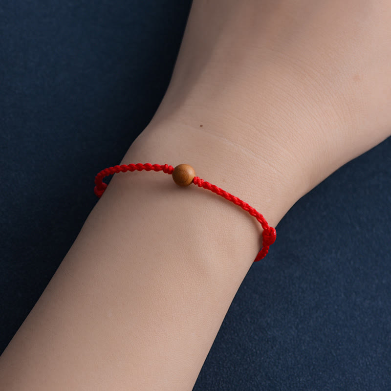 Bracelet de protection en bois de pêcher rouge de 6 mm
