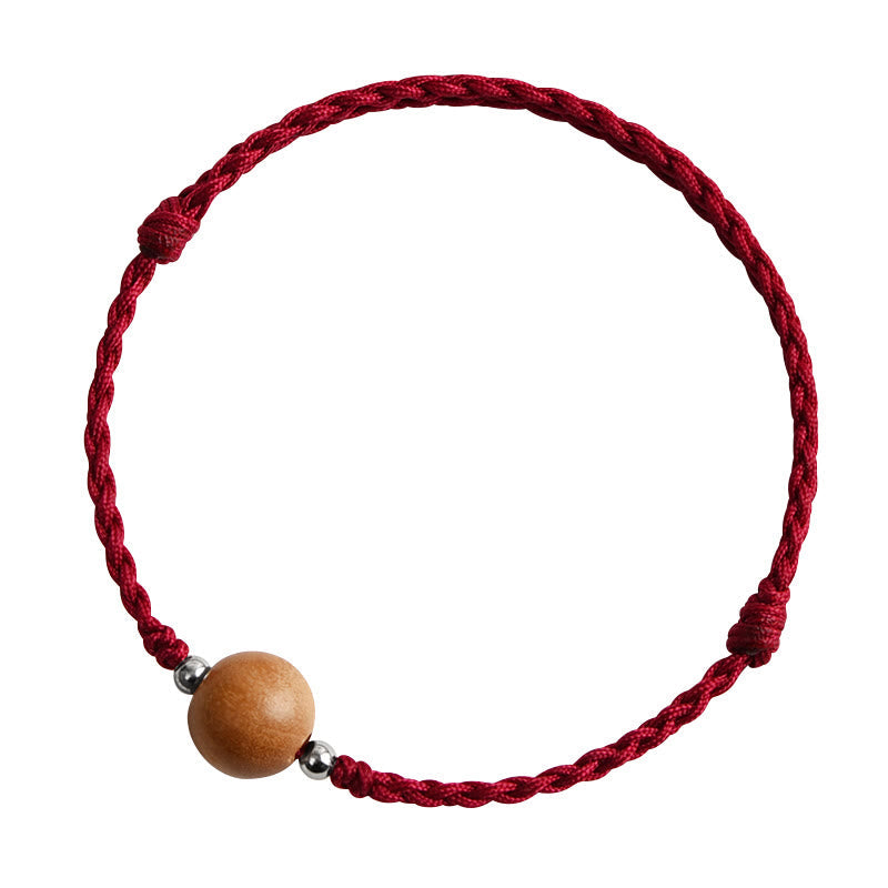 Bracelet de protection en bois de pêcher rouge de 6 mm