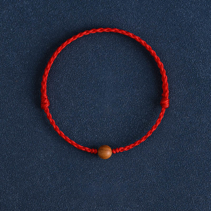 Bracelet de protection en bois de pêcher rouge de 6 mm