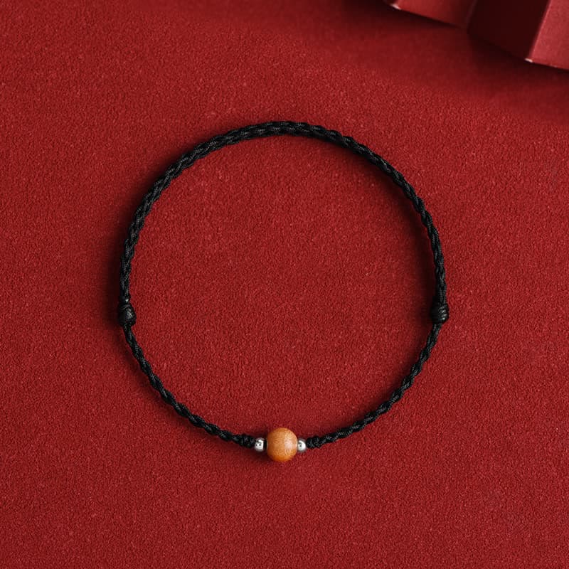 Bracelet de protection en bois de pêcher rouge de 6 mm