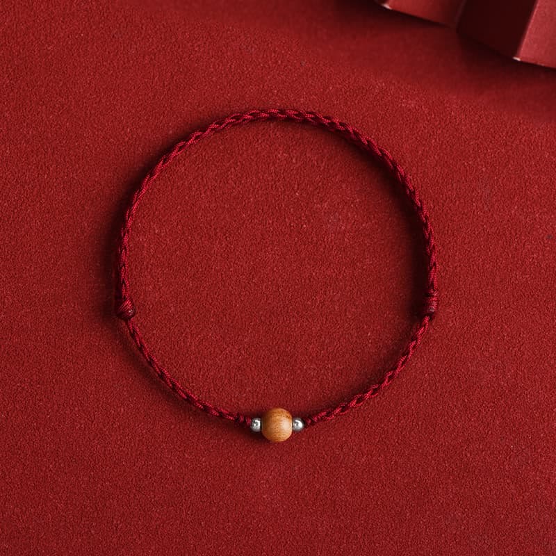 Bracelet de protection en bois de pêcher rouge de 6 mm