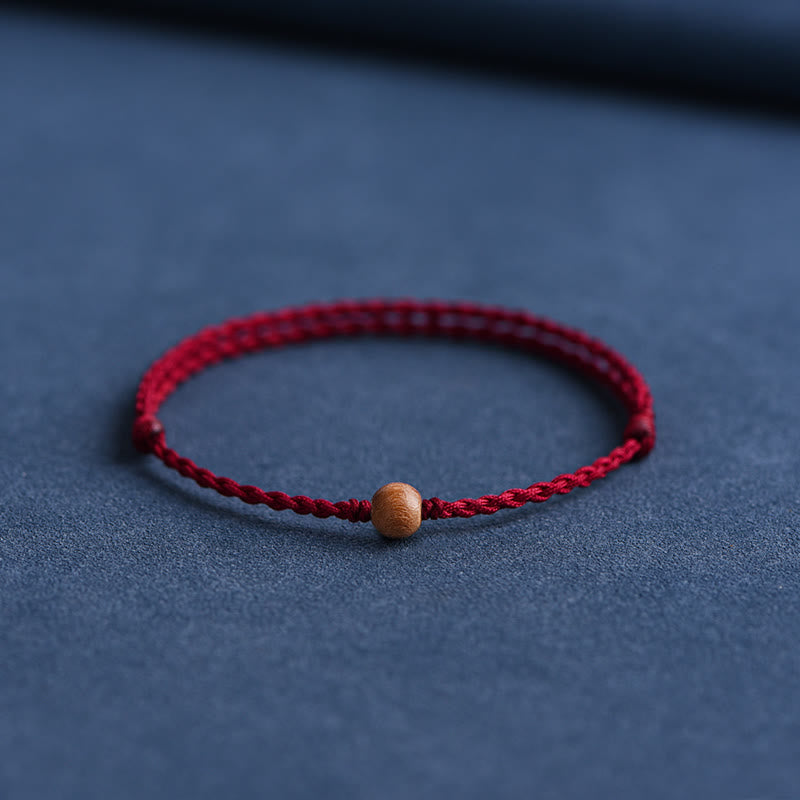 Bracelet de protection en bois de pêcher rouge de 6 mm